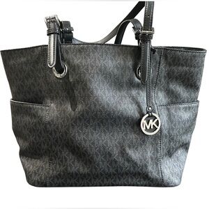 Michael Kors Jet Set Tote Signature Monogram Handbag MK Logo Shoulder Bag Purse